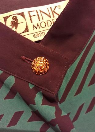 Шифоновые винтажное платье fink modell  цвет бирюзовый с синим золотые пуговицы голова льва9 фото