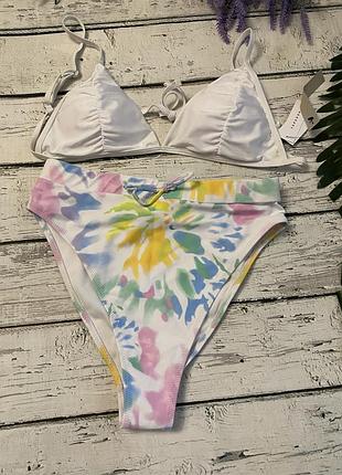 Купальник роздільний високі плавки трикутний ліф