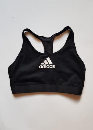 Стильний жіночий спортивний топ adidas оригінал, чорний топ, топ для залу adidas4 фото