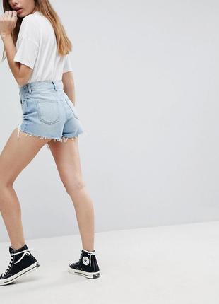 Джинсовые рваные шорты рваный край topshop moto hotpant5 фото