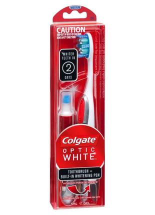 Зубна щітка colgate optic white з відбілюючим олівцем (made in usa)2 фото