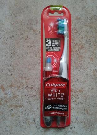 Зубна щітка colgate optic white з відбілюючим олівцем (made in usa)4 фото