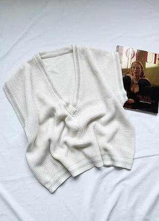 Жилет, жилетка, біла, в'язана