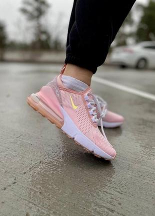 Nike air max 270 pink white 4 / женские кроссовки найк аир макс/  розовые