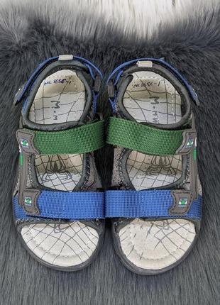 Детские босоножки сандалии для мальчика открытые серые с синим на пенковой подошве5 фото
