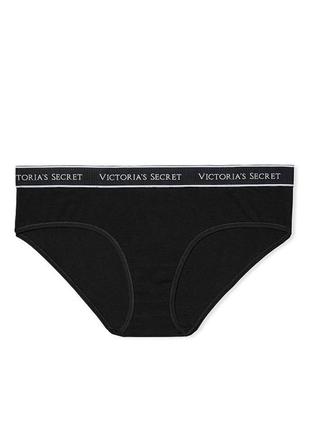 Трусики чорні сліп бавовняні логотип оригінал victoria’s secret4 фото