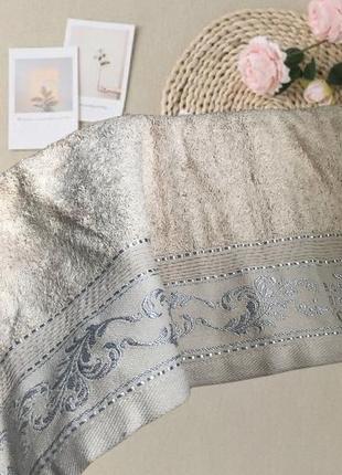 ☘️рушник☘️бамбукове бежеве з красивою вишивкою