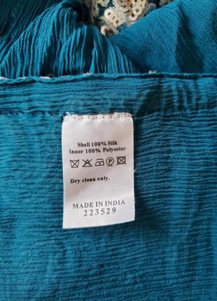 Шикарна брендова шовкова блузка вільного фасону паєтки вишивка7 фото