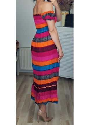 Длинный сарафан с открытыми плечами макси платье сарафан натуральний довгий.2 фото