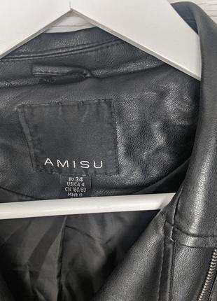 Продам косуху "amisu" куртка під шкіру. стан чудовий. розмір 342 фото