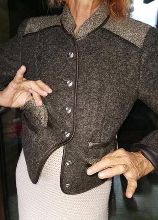 Шерстяной пиджак alpin de luxe шерсть жакет блейзер валяный букле с люрексом3 фото