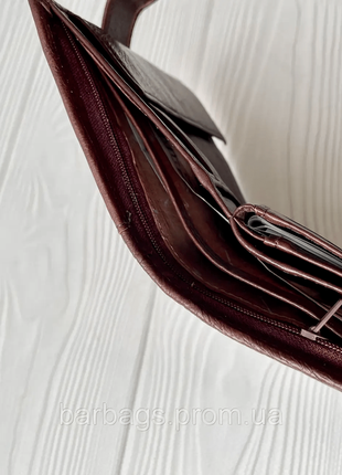Кошелек мужской портмоне коричневое кожаное вертикальное чоловіче портмоне гаманець коричневе шкірян9 фото
