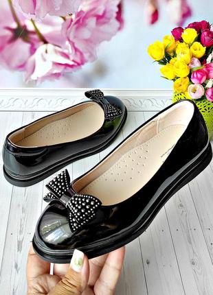 Лакові чорні туфлі-р 33-38 фірма weestep (казка)1 фото