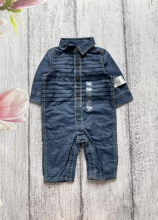 Крутий джинсовий комбінезон чоловічок боді штани gap 3-6міс
