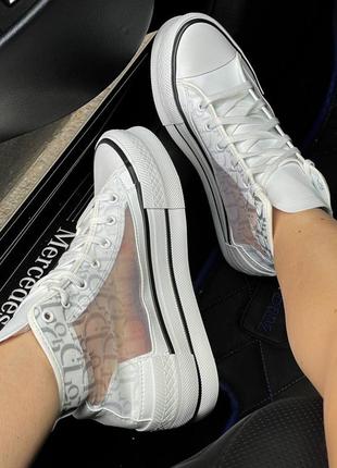 Кроссовки женские converse × dior white silver конверс2 фото