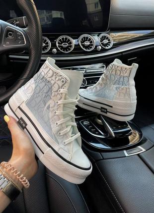 Кросівки жіночі converse × dior white silver конверс