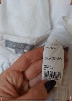Фирменные maddison белоснежные шорты/бриджи со 100 % льна с карманами, размер с-м9 фото