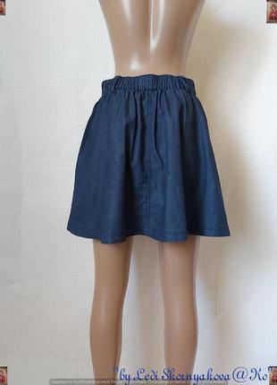 Фирменная oasis мини юбка со100% хлопка/джинса насыщенного синего, размер хс-с2 фото