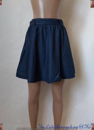 Фирменная oasis мини юбка со100% хлопка/джинса насыщенного синего, размер хс-с1 фото