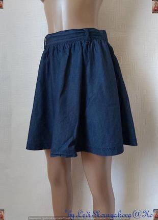 Фирменная oasis мини юбка со100% хлопка/джинса насыщенного синего, размер хс-с4 фото