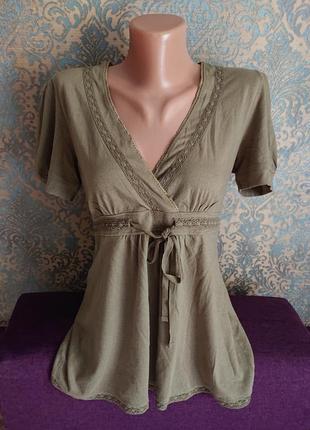 Жіноча літнє бавовняна блуза блузка блузочка футболка р. 44/46/48