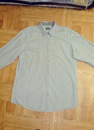 Брендовая мужская рубашка индия 100% коттон рисунок черно-белая (серая)3 фото
