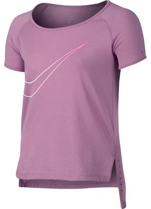 Дитяча футболка топ з короткими рукавами nike kids purple dri fit city1 фото