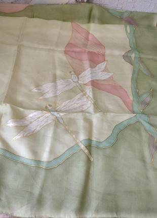 Большой шелковый платок ручной окрас батик.3 фото