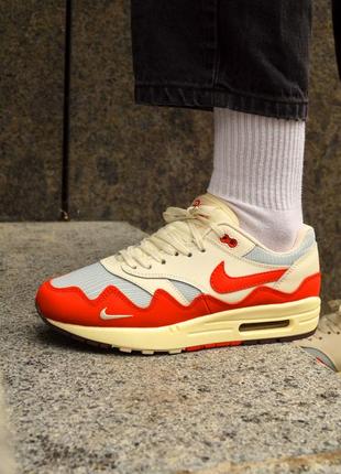 Мужские кроссовки nike air max 1 patta red white 41-42-43-44-45