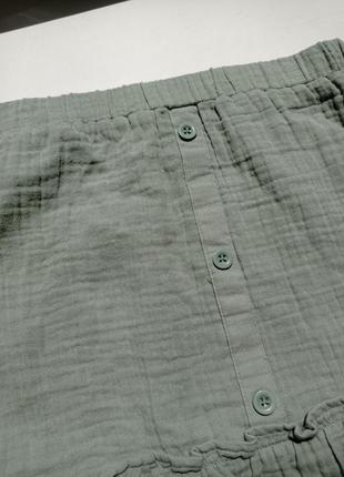 Primark. муслиновая юбка оливковая.6 фото