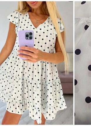 Плаття в горошок горох літній легке батал