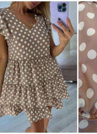 Плаття в горошок горох літній легке батал