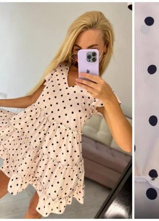 Платье  в  горошек горох летнее легкое батал