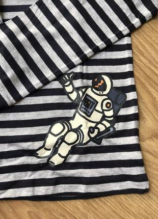 Пижама хлопок в полоску с космонавтом3 фото
