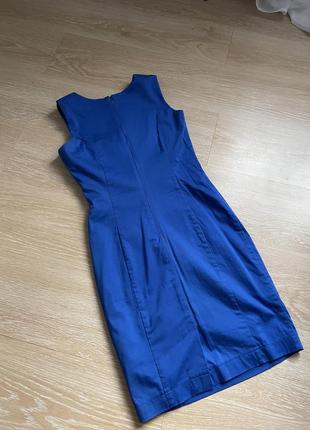 Синя класична сукня6 фото