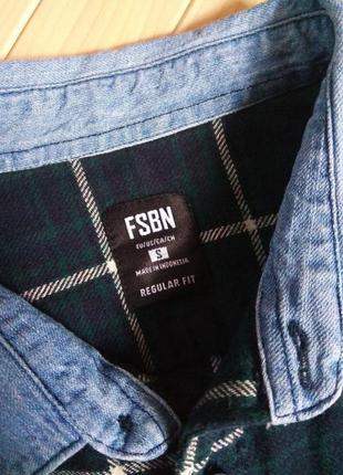 Твидовая рубашка с джинсовым воротом fsbn ☕ s/наш 46-48рр6 фото