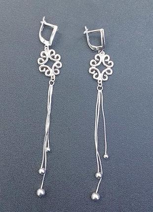Довгі сережки з підвісками - срібло 925 / англійський замок
