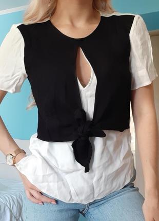 Zara блуза комбінована2 фото