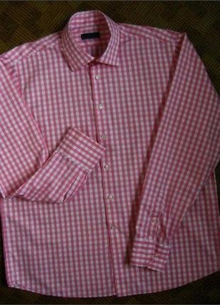 Рубашка в клетку suitsupply pure cotton батал большой размер ☕ xxl/54-56рр