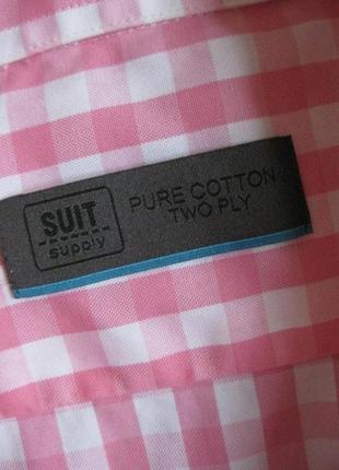Рубашка в клетку suitsupply pure cotton батал большой размер ☕ xxl/54-56рр6 фото