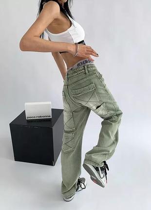 Джинсы карго/штаны с карманами5 фото