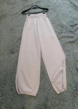 Вязаные брюки-палаццо с разрезами в'язані штани-палаццо з розрізами2 фото