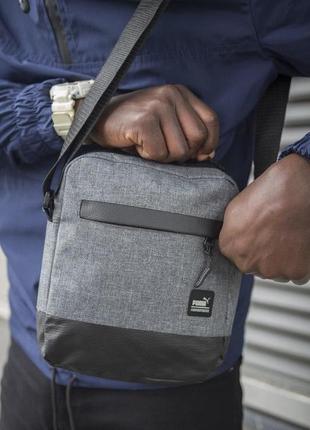 Мужская барсетка puma из ткани брендовая фирменная сумка через плечо пума2 фото