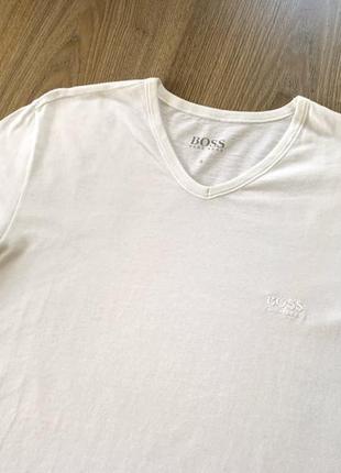 Оригинальная мужская хлопковая футболка с v-образный вырезом hugo boss3 фото