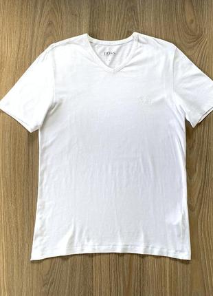 Оригинальная мужская хлопковая футболка с v-образный вырезом hugo boss2 фото