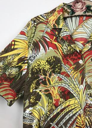Вінтажна літня сорочка блуза з пальмами винтажная рубашка гавайка блуза с принтом лето пальмы винтаж3 фото
