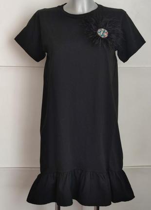 Сукня reserved з комбінованої тканини чорного кольору