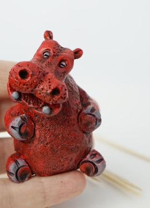 Фигурка бегемота красного hippopotamus handmade фигурка бегемотика5 фото