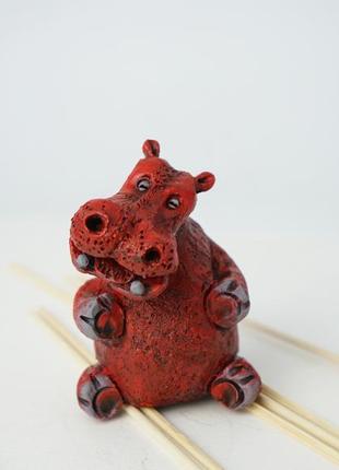 Фигурка бегемота красного hippopotamus handmade фигурка бегемотика6 фото