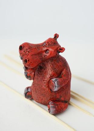 Фигурка бегемота красного hippopotamus handmade фигурка бегемотика7 фото